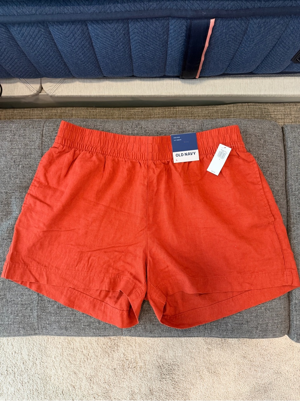 NWT Old Navy Coral-Res High-Waist Linen Shorts-L